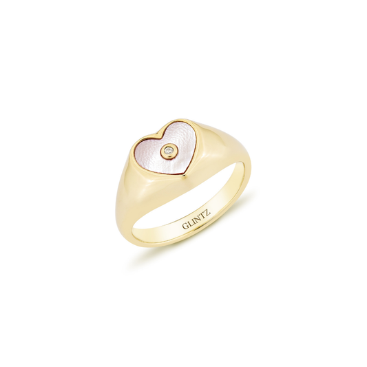 Glintz Pearlescent Heart Ring