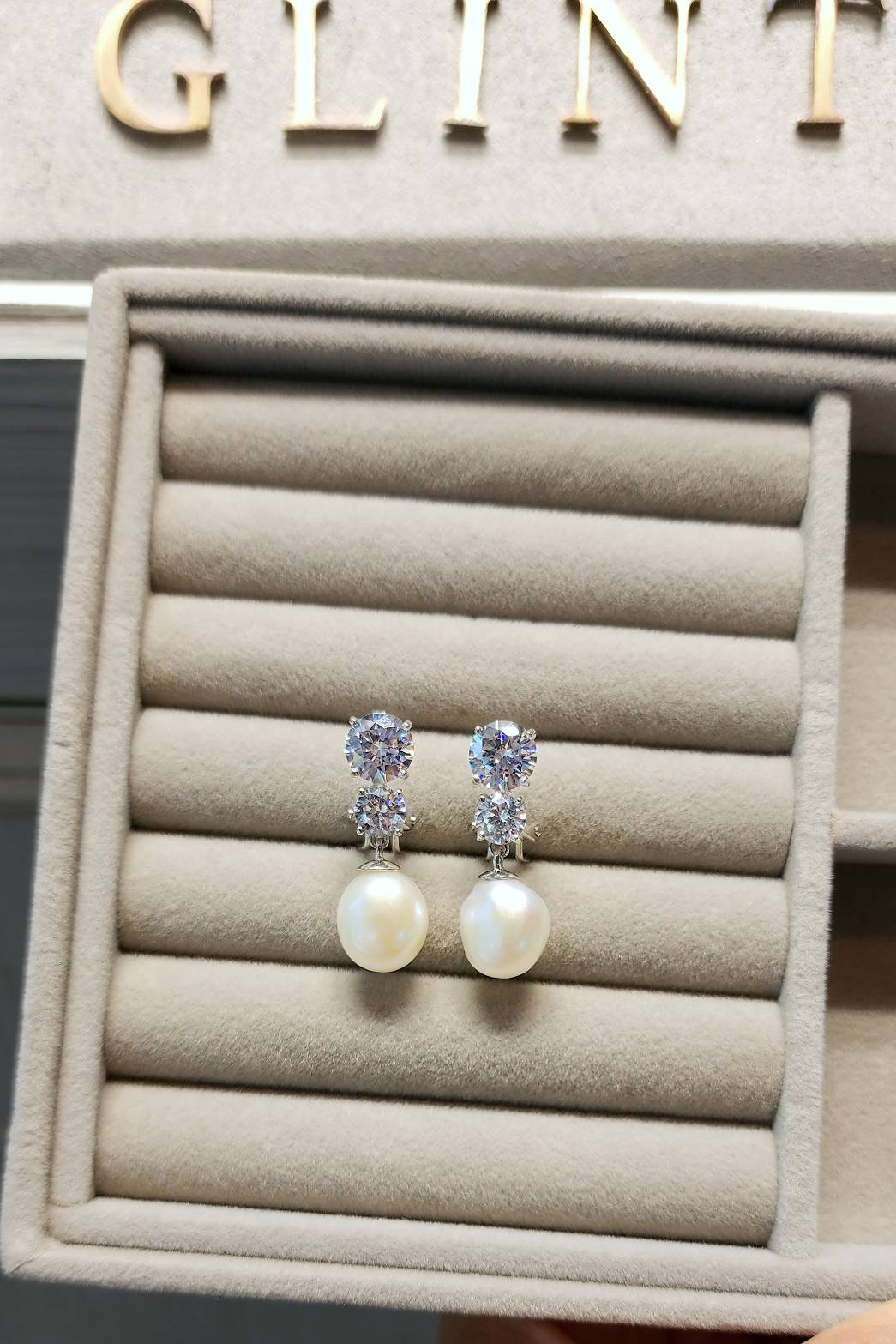 Glintz Pearl De'Fancy Double Drops Natural Fresh Water Baroque Pearl Earrings