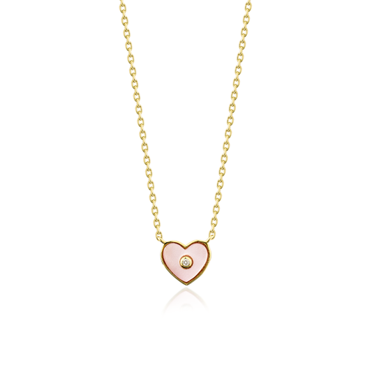 Glintz Pearlescent Heart Necklace