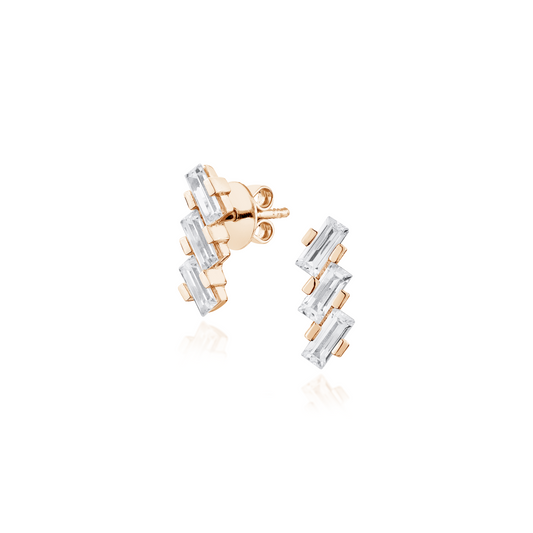 Glintz Ultra Basic Triple Baquette Stud Earrings