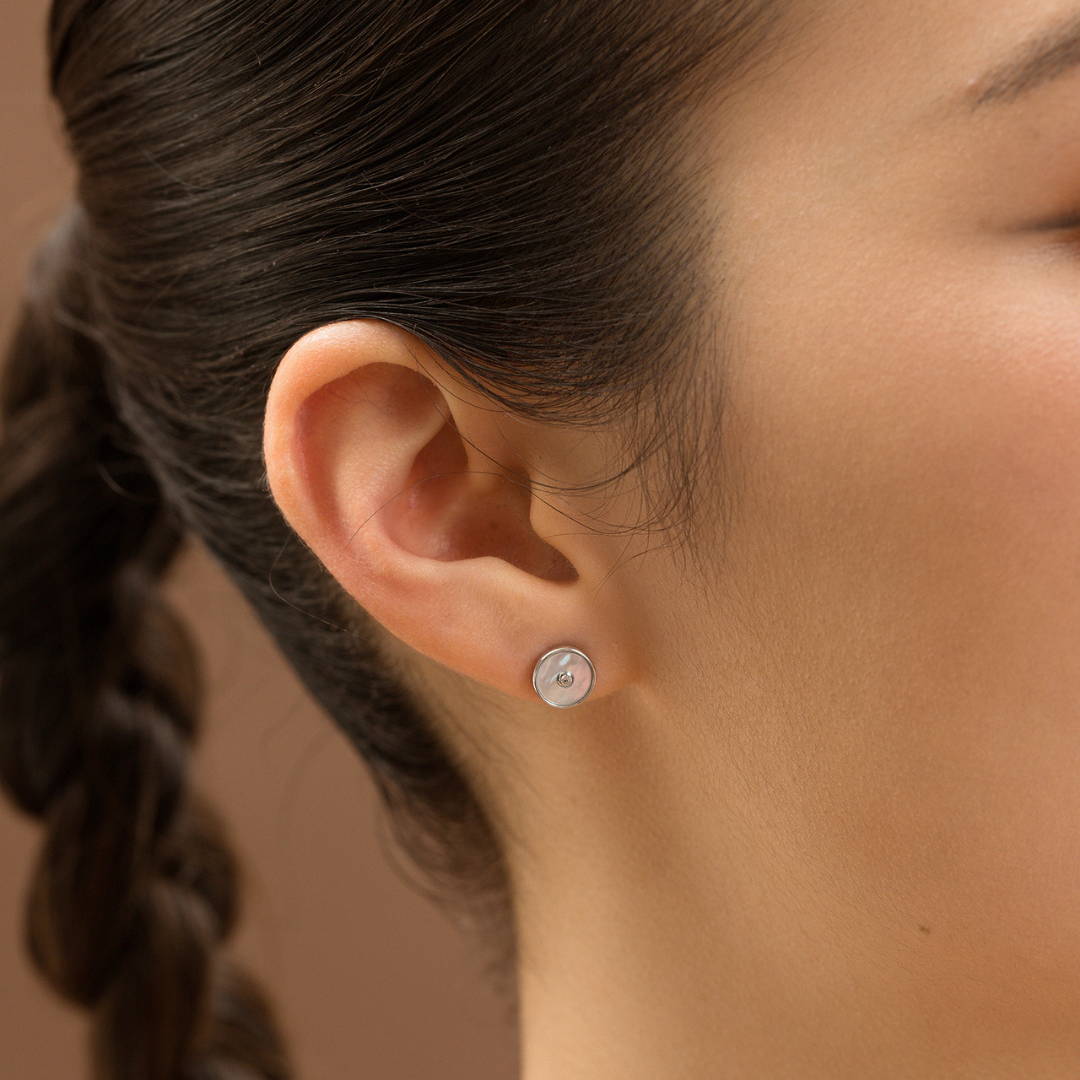 Glintz Pearlescent Round Earrings