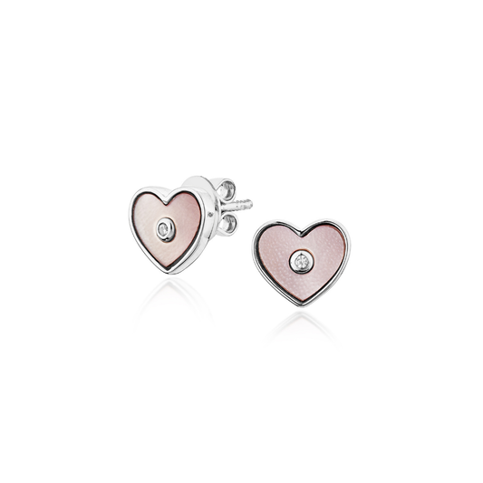Glintz Pearlescent Heart Earrings