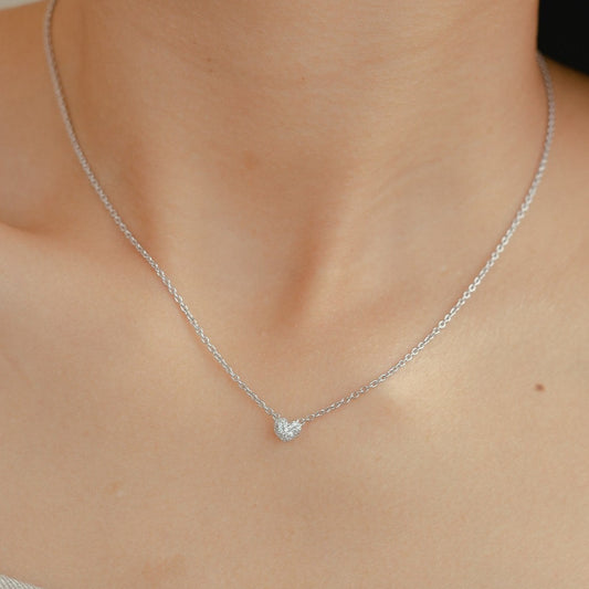 Glintz Love Lust Dainty Heart Necklace in Pink