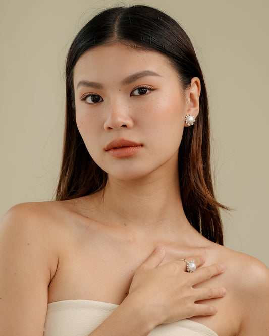 Glintz Pearl De'Fancy Snowflake Stud Earrings