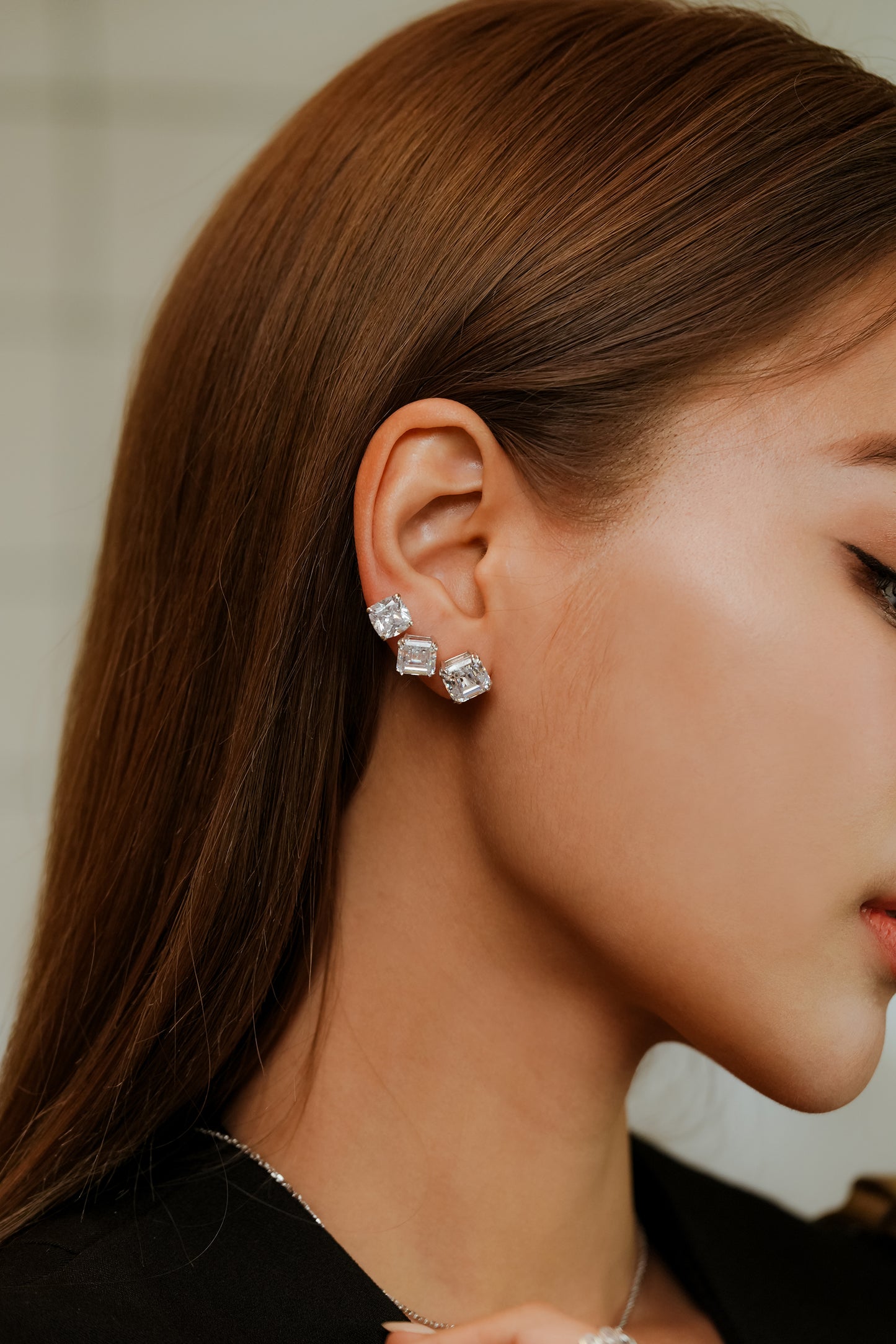 Glintz Bijoux Bisou Cushion 9x9mm Stud Earrings