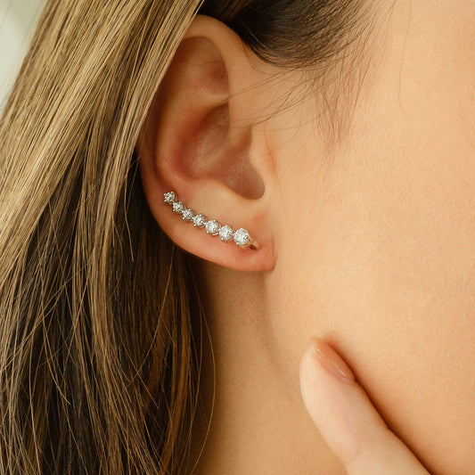 Glintz Numero Simple Ear Climber Earrings
