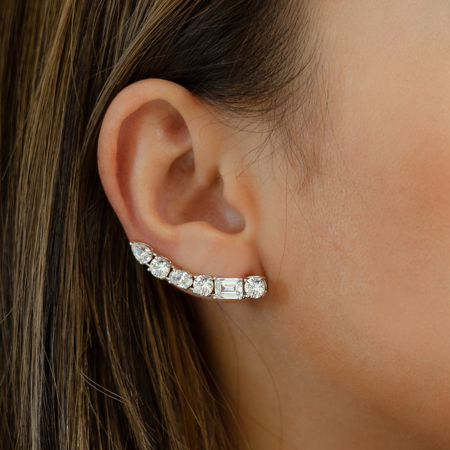 Glintz Numero Lavishing Ear Climber Earrings