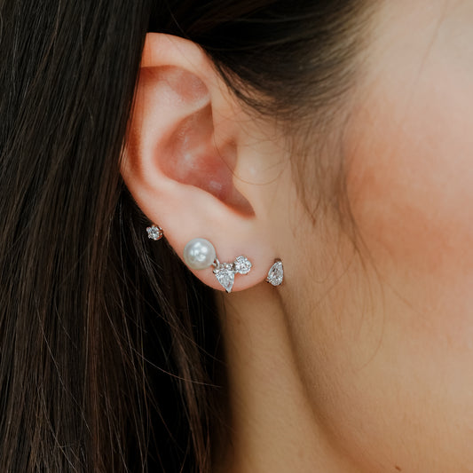 Glintz Pear Tear Drop Ear Climber