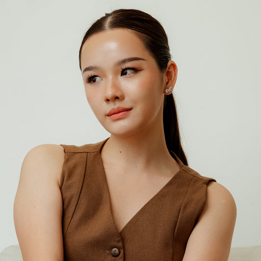 Glintz Tilda Triple Radiant Marquise Pear Cut Stud Earrings