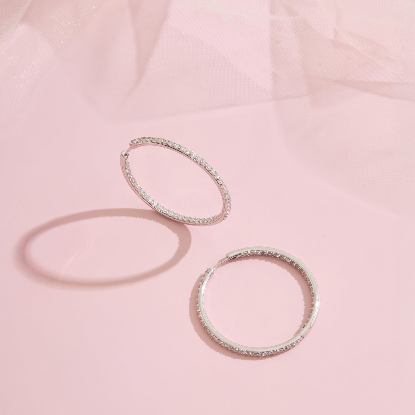 Glintz Sweetheart 3.5cm Round Hoop Earrings