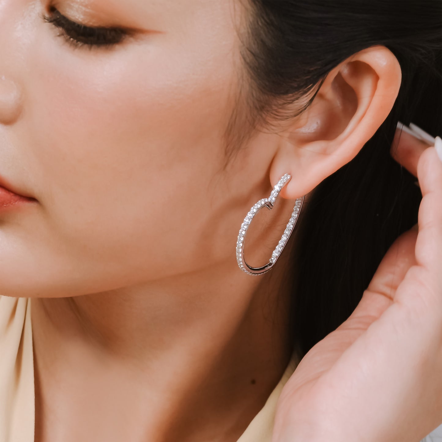 Glintz Sweetheart 3.5cm Hoop Earrings