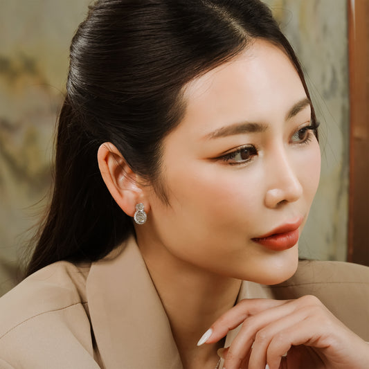 Glintz Classic Sparkling Halo Drop Earrings