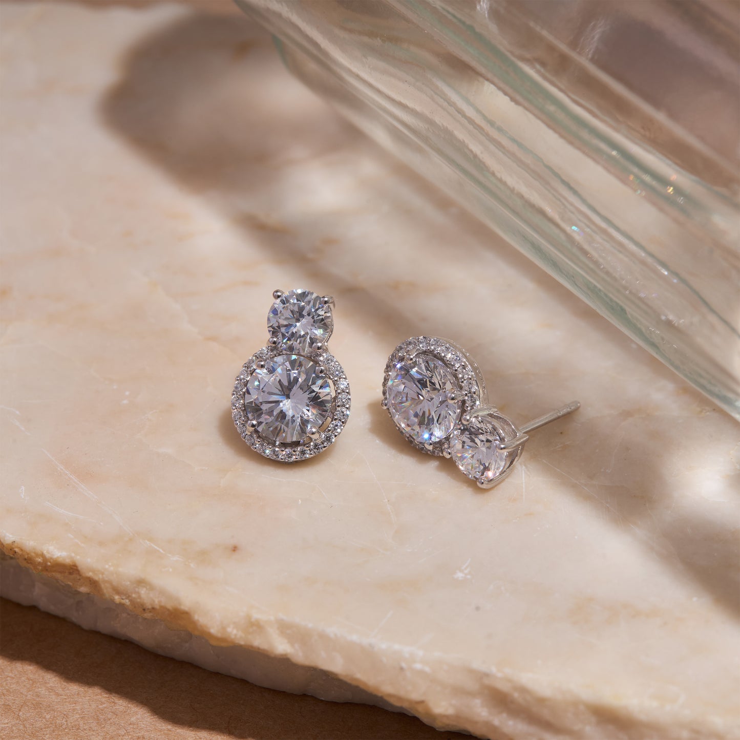 Glintz Classic Sparkling Halo Drop Earrings