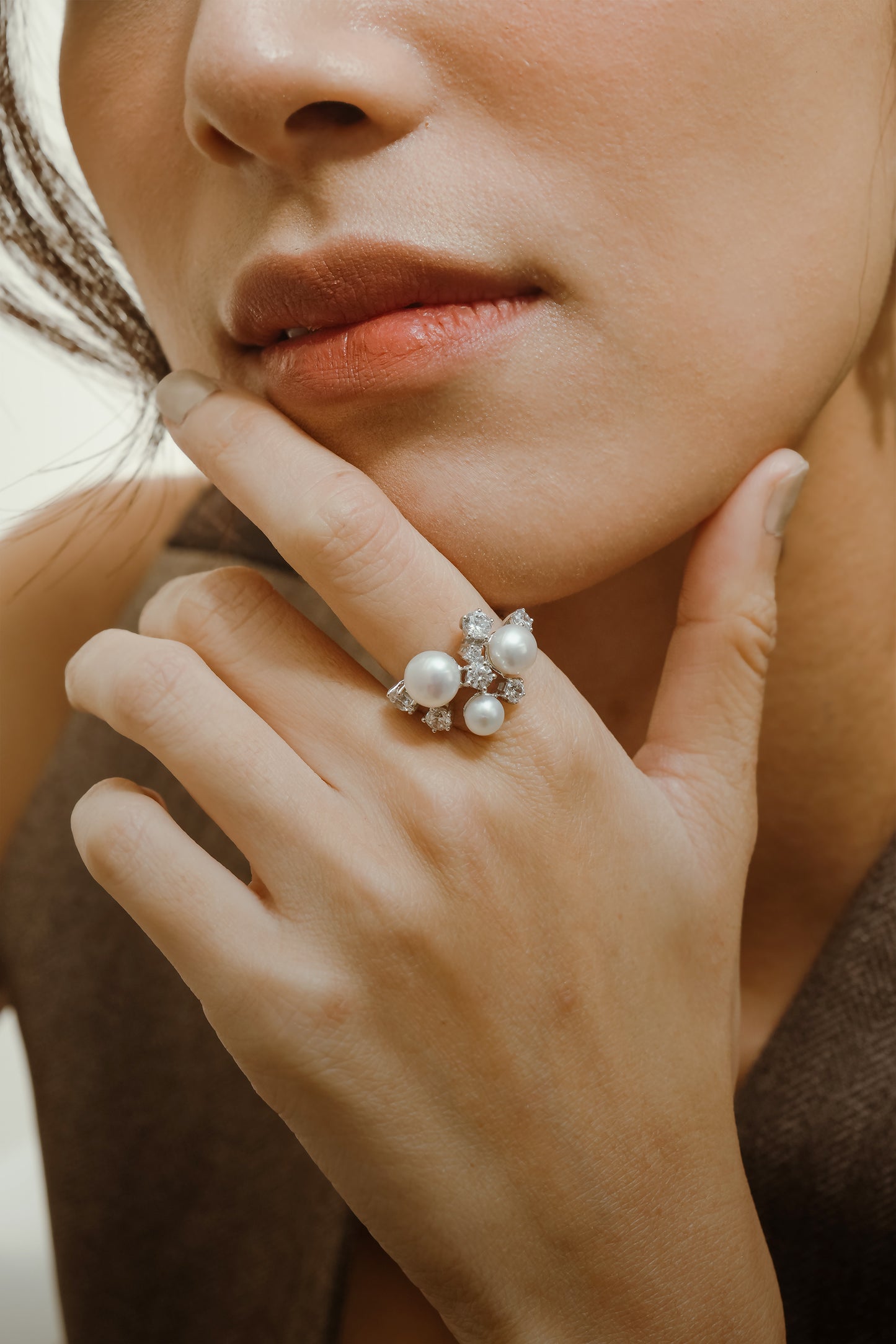 Glintz Tear Drop Cluster Ring