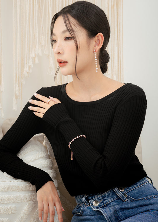 Glintz Parallogram Pull Bracelet in Pink