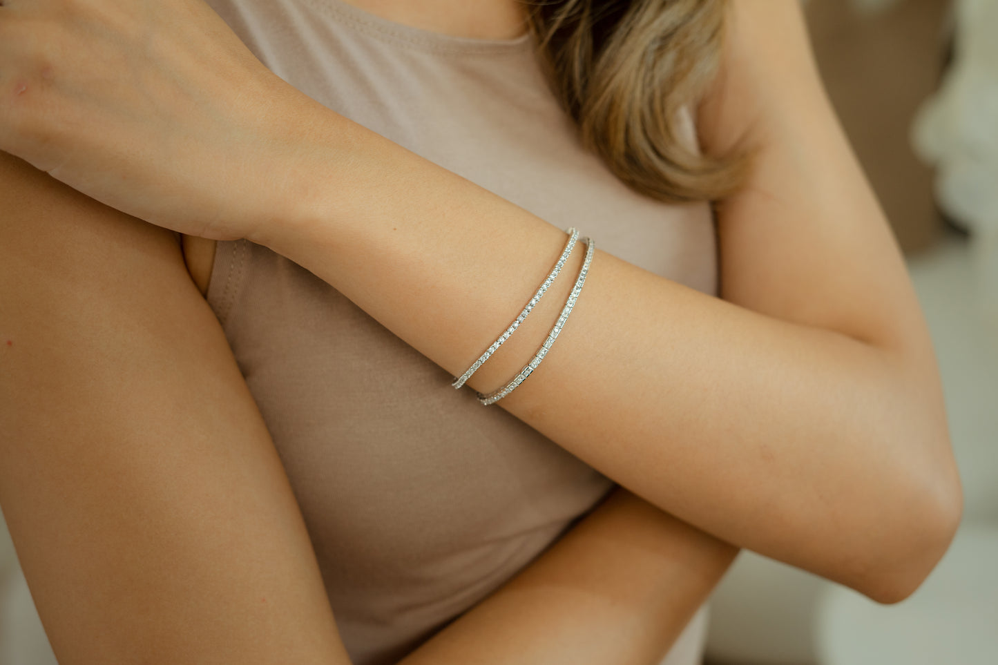 Glintz Stardust Shine Dainty Bracelet Princess Cut2mm