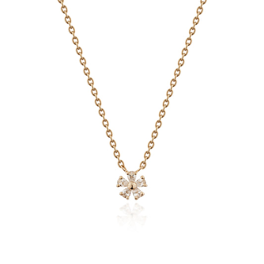 Glintz Forget Me Not Flower Necklace 0.7cm