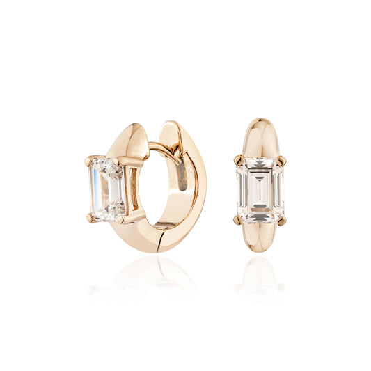 Glintz Astrid Step Cut Huggies Earrings