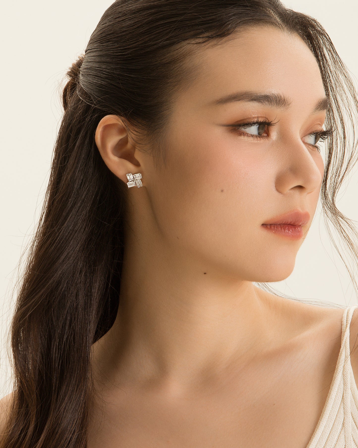 Glintz Geometric Grace Emerald Cut Stud Earrings