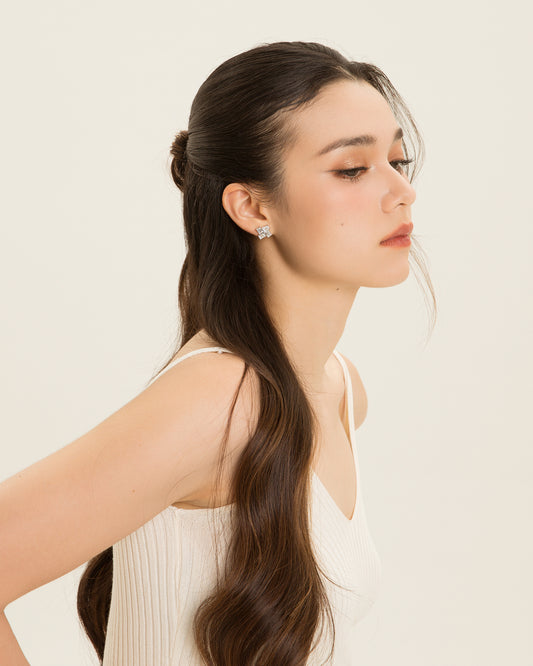 Glintz Geometric Grace Emerald Cut Stud Earrings