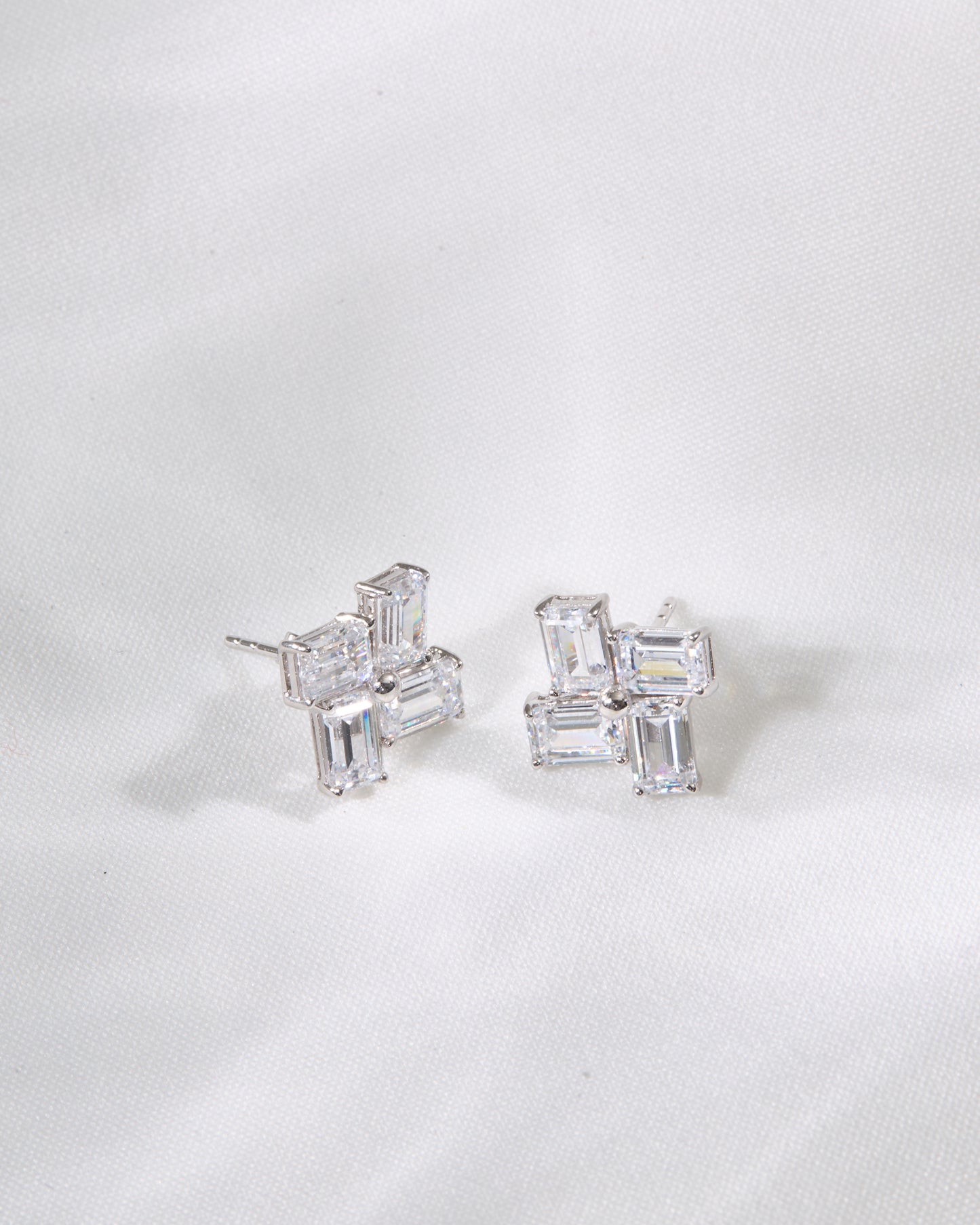 Glintz Geometric Grace Emerald Cut Stud Earrings