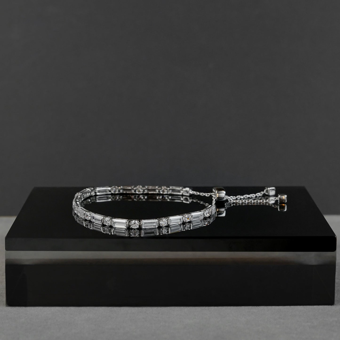 Glintz Stardust Shine Pull Bracelet Brilliant and Baguette Cut Small