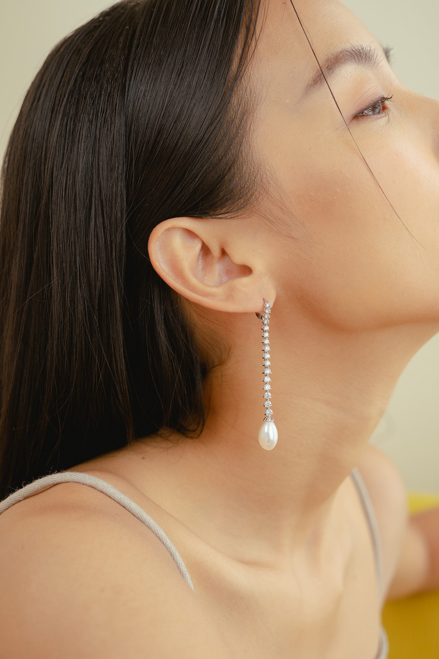 Glintz Pearl De'Fancy Long Drop Fresh Water Pearl Earrings