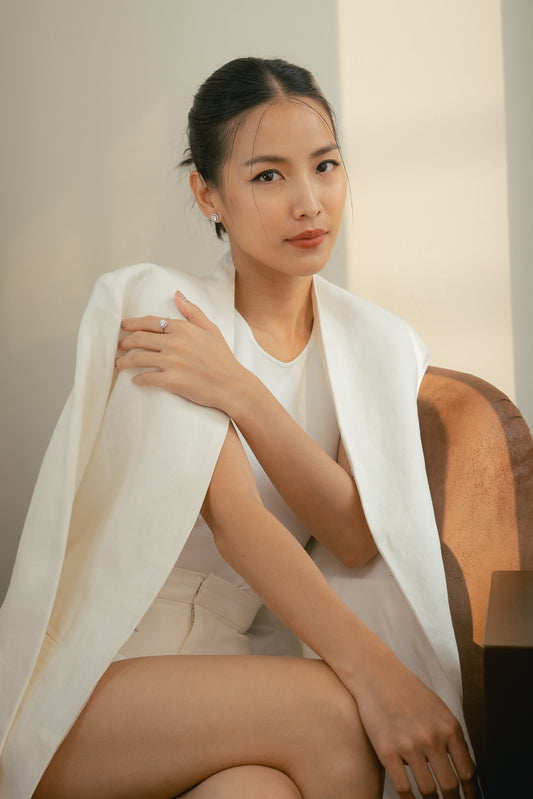 Glintz Classic Halo Setting Ring 9mm in WhiteCz.