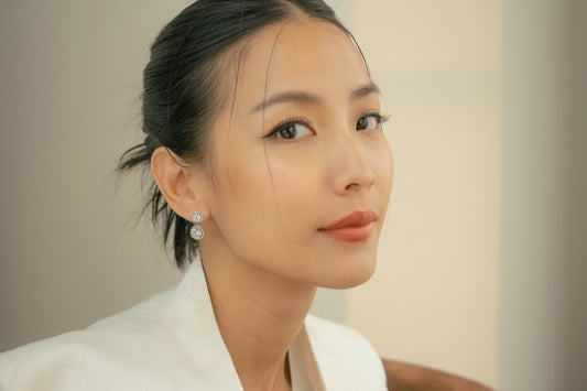 Glintz Classic Drop Halo Setting Earrings