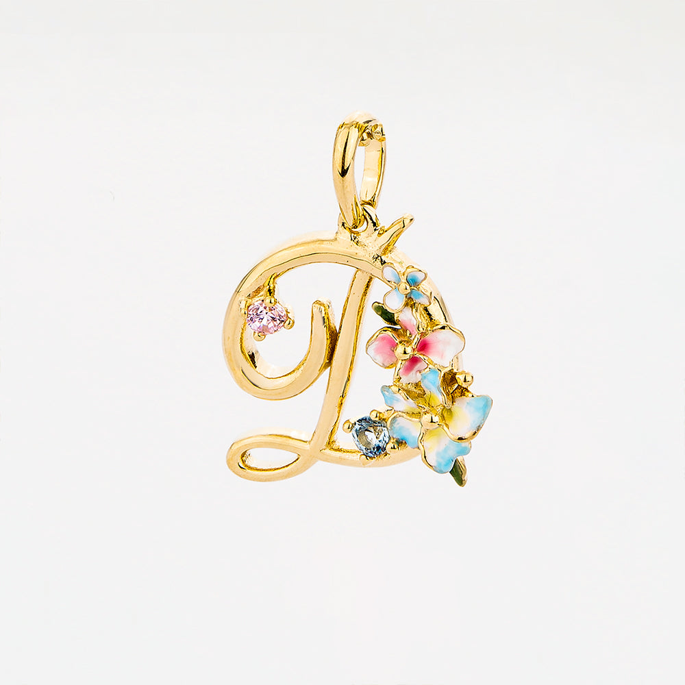 Glintz Modern Tales initial necklace with option of 18K gold plated silver chain or pearl Fresh water Pearl necklace, enamel Monogram Necklace, Letter Necklace, Bridesmaid Gifts