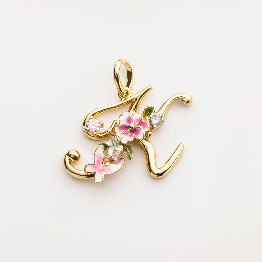 Glintz Modern Tales initial necklace with option of 18K gold plated silver chain or pearl Fresh water Pearl necklace, enamel Monogram Necklace, Letter Necklace, Bridesmaid Gifts