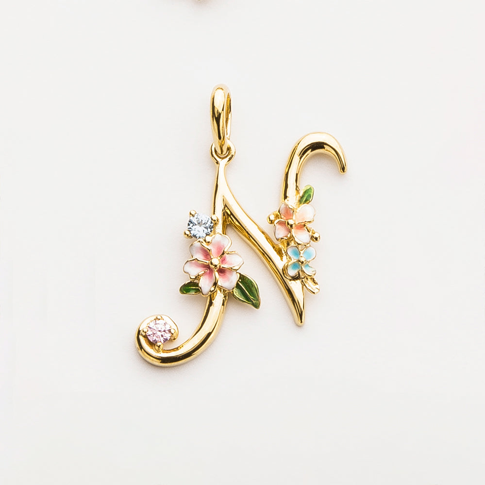 Glintz Modern Tales initial necklace with option of 18K gold plated silver chain or pearl Fresh water Pearl necklace, enamel Monogram Necklace, Letter Necklace, Bridesmaid Gifts