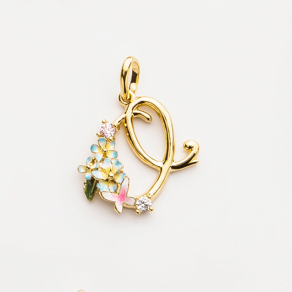 Glintz Modern Tales initial necklace with option of 18K gold plated silver chain or pearl Fresh water Pearl necklace, enamel Monogram Necklace, Letter Necklace, Bridesmaid Gifts
