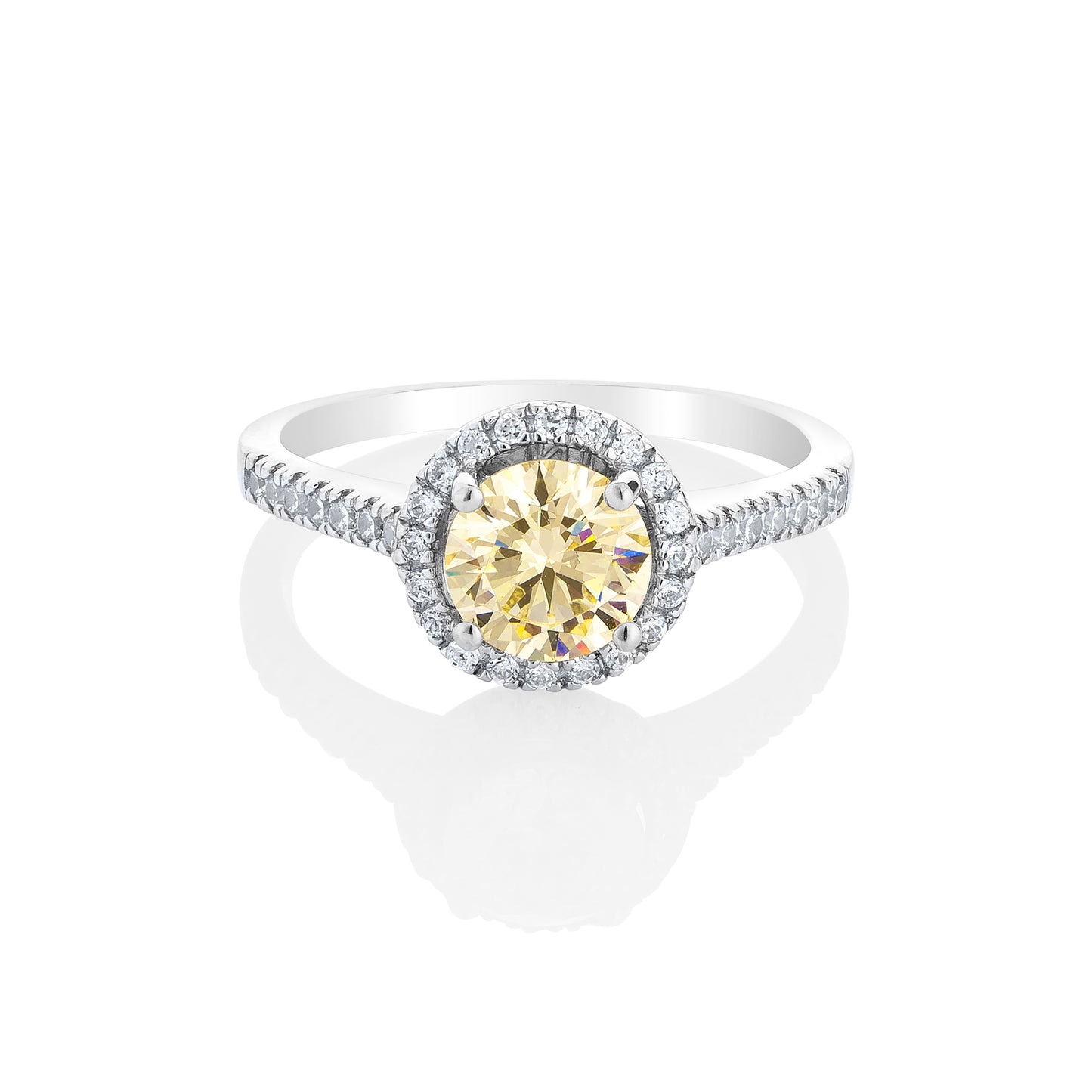 Glintz Classic Halo Setting Ring 9mm in CanaryCz.