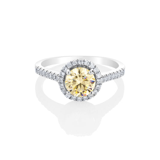 Glintz Classic Halo Setting Ring 9mm in CanaryCz.