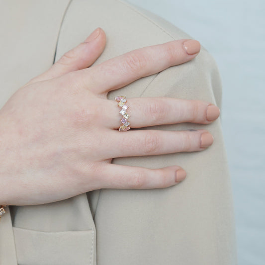 Glintz Parallogram Ring in Pink