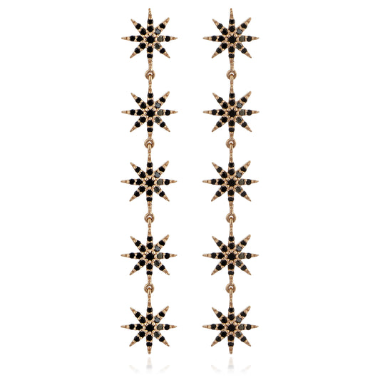 Glintz Luminous Long Earrings in Black