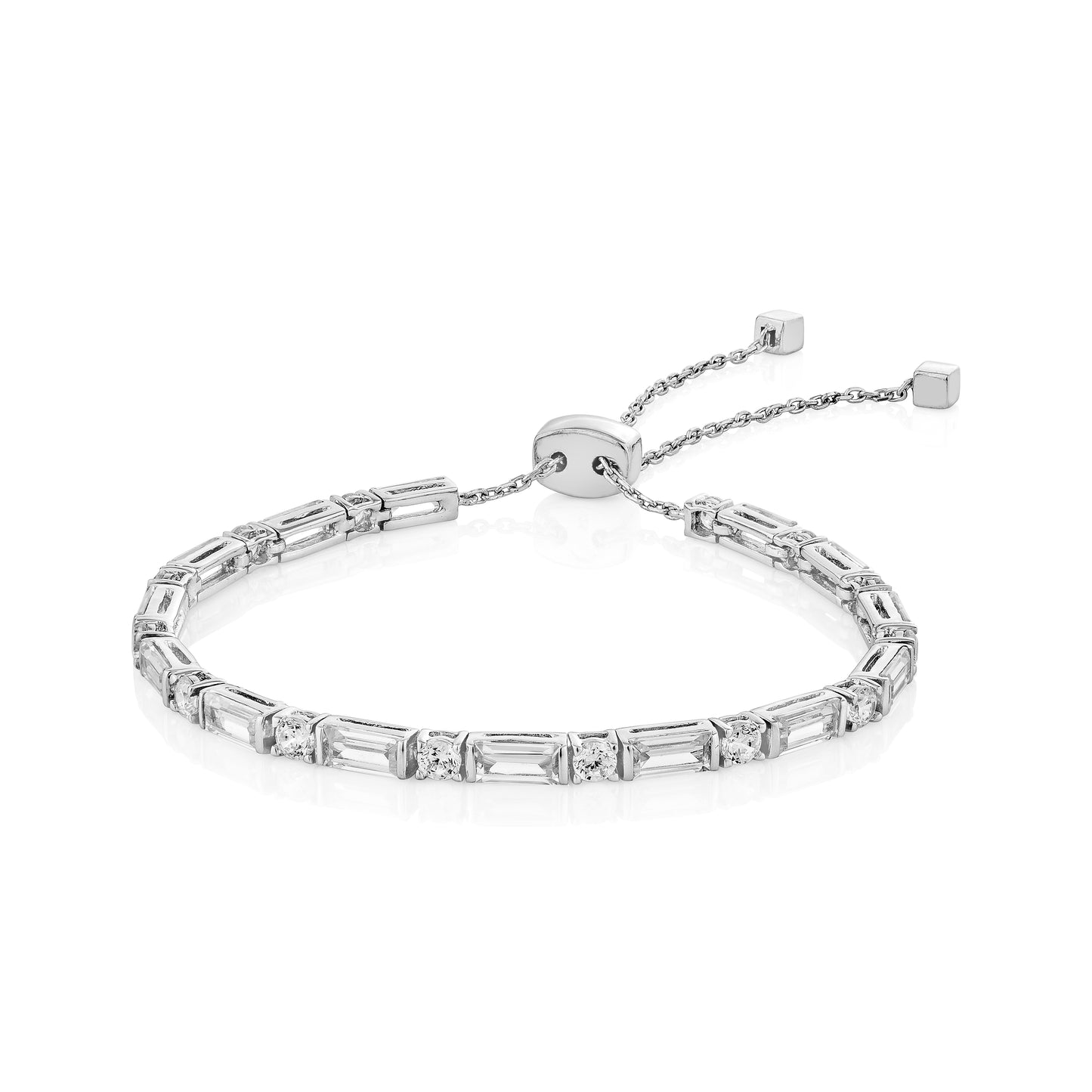 Glintz Stardust Shine Pull Bracelet Brilliant and Baguette Cut Small
