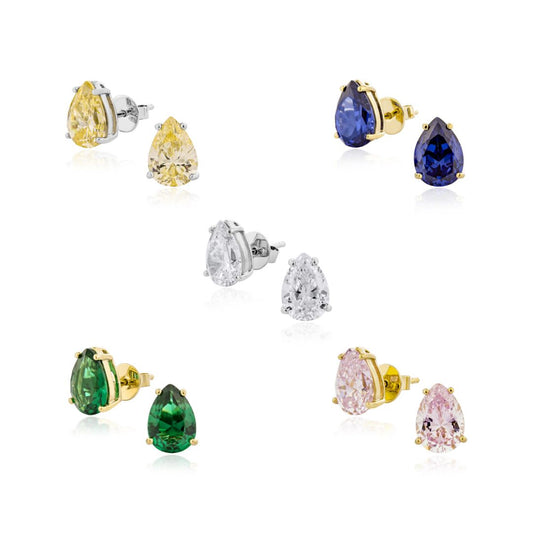 Glintz Bijoux Bisou Pear Cut Studs7x9mm Earrings in muli-Color
