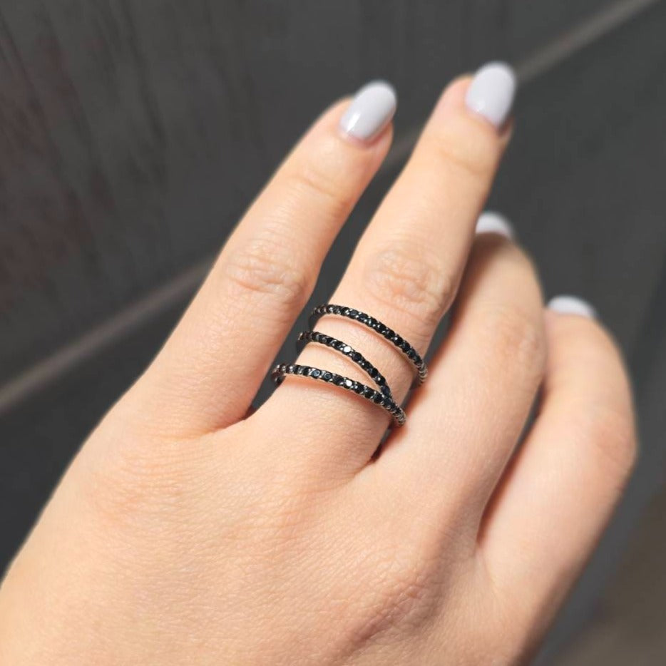 Glintz Entangle All Black Ring