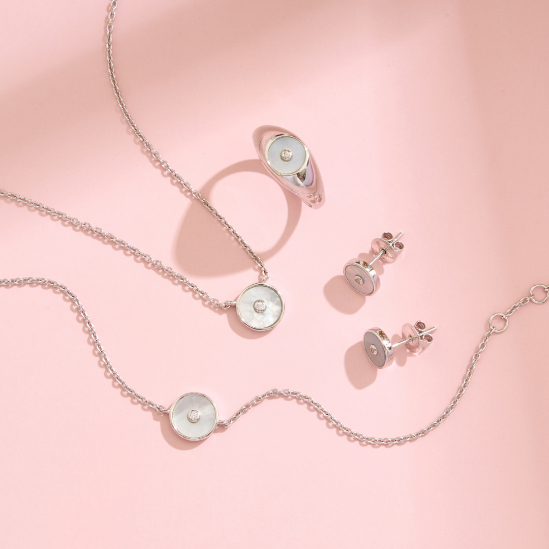 Glintz Pearlescent Round Earrings