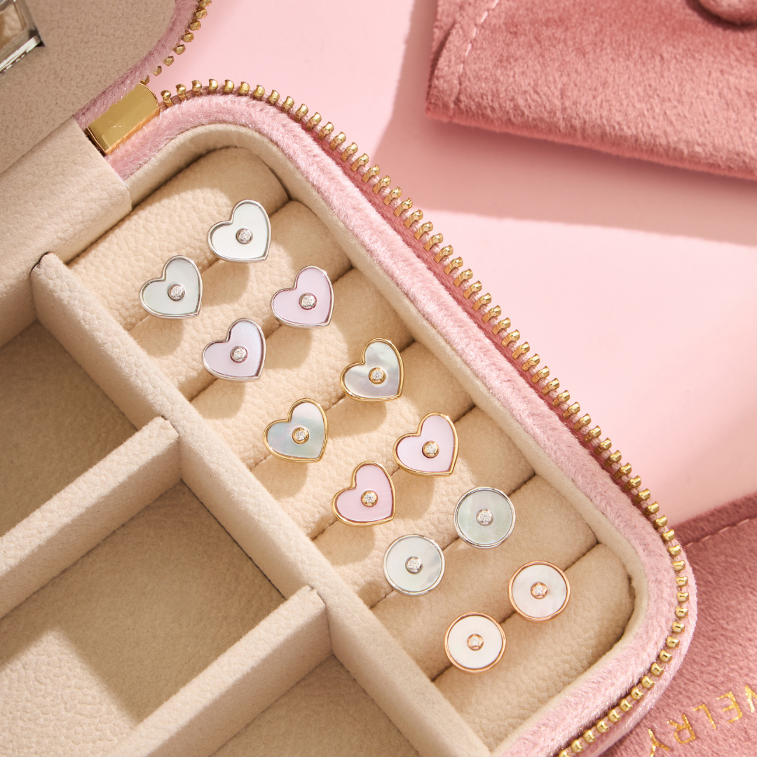 Glintz Pearlescent Heart Earrings