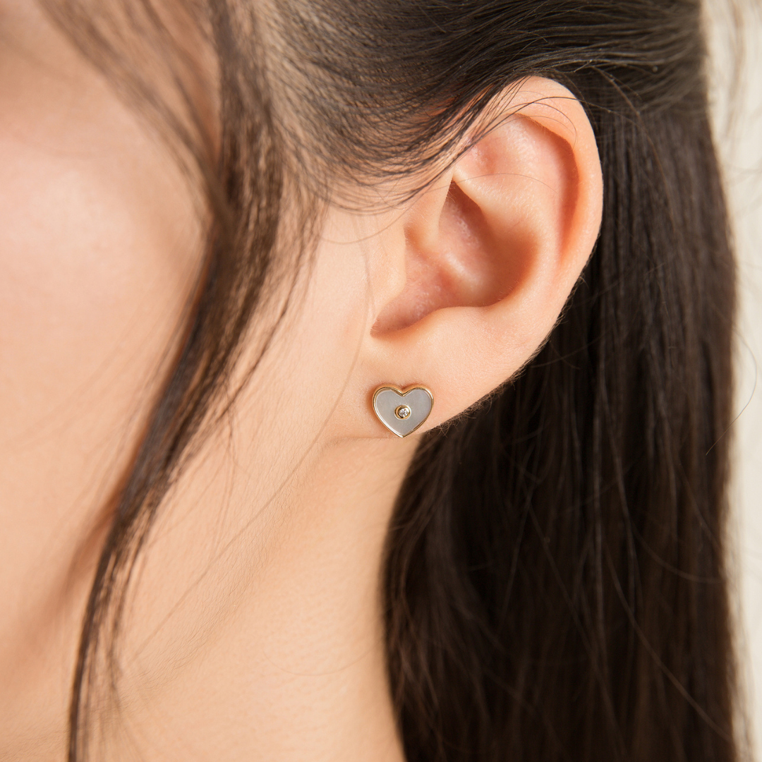 Glintz Pearlescent Heart Earrings