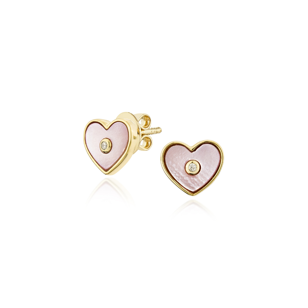 Glintz Pearlescent Heart Earrings