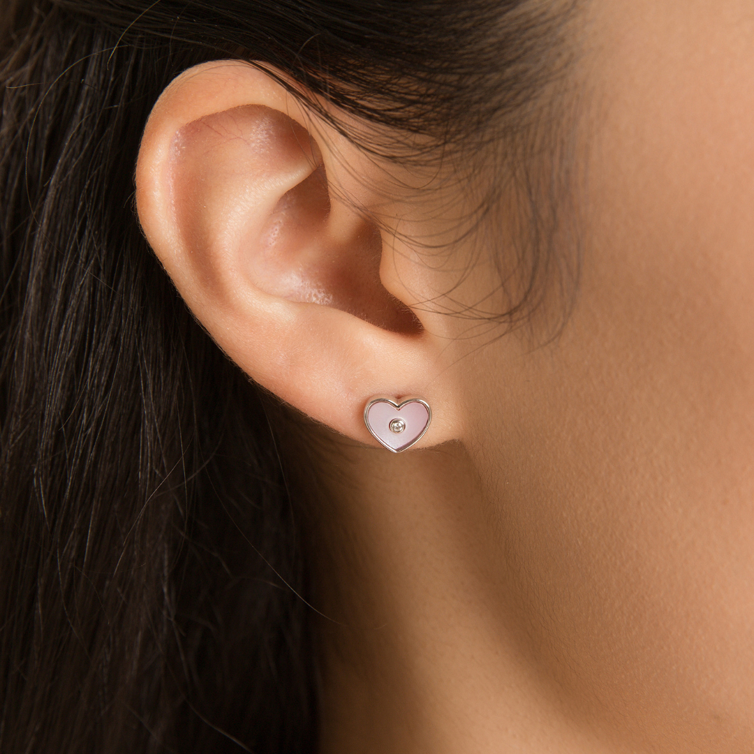 Glintz Pearlescent Heart Earrings