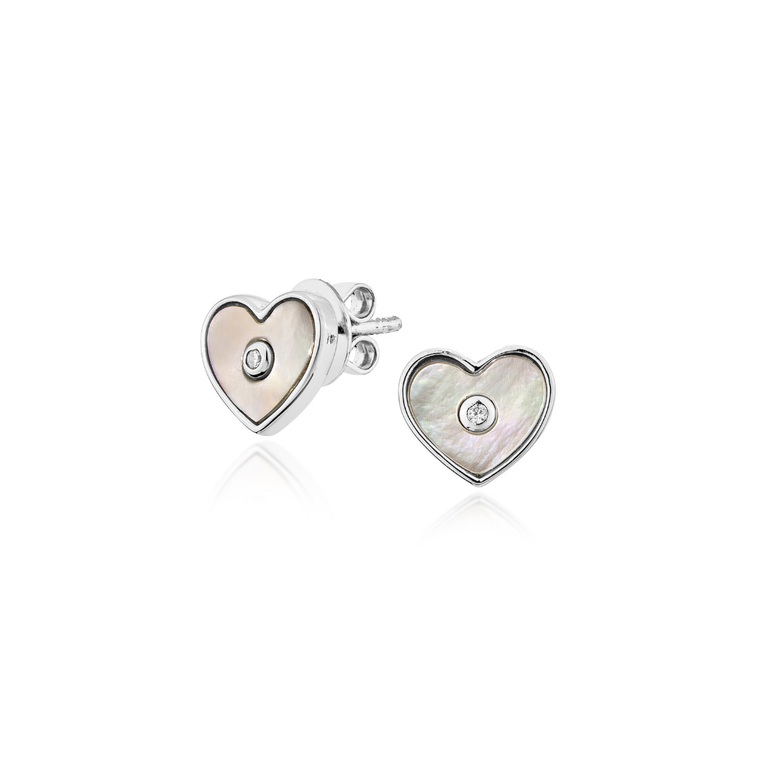 Glintz Pearlescent Heart Earrings