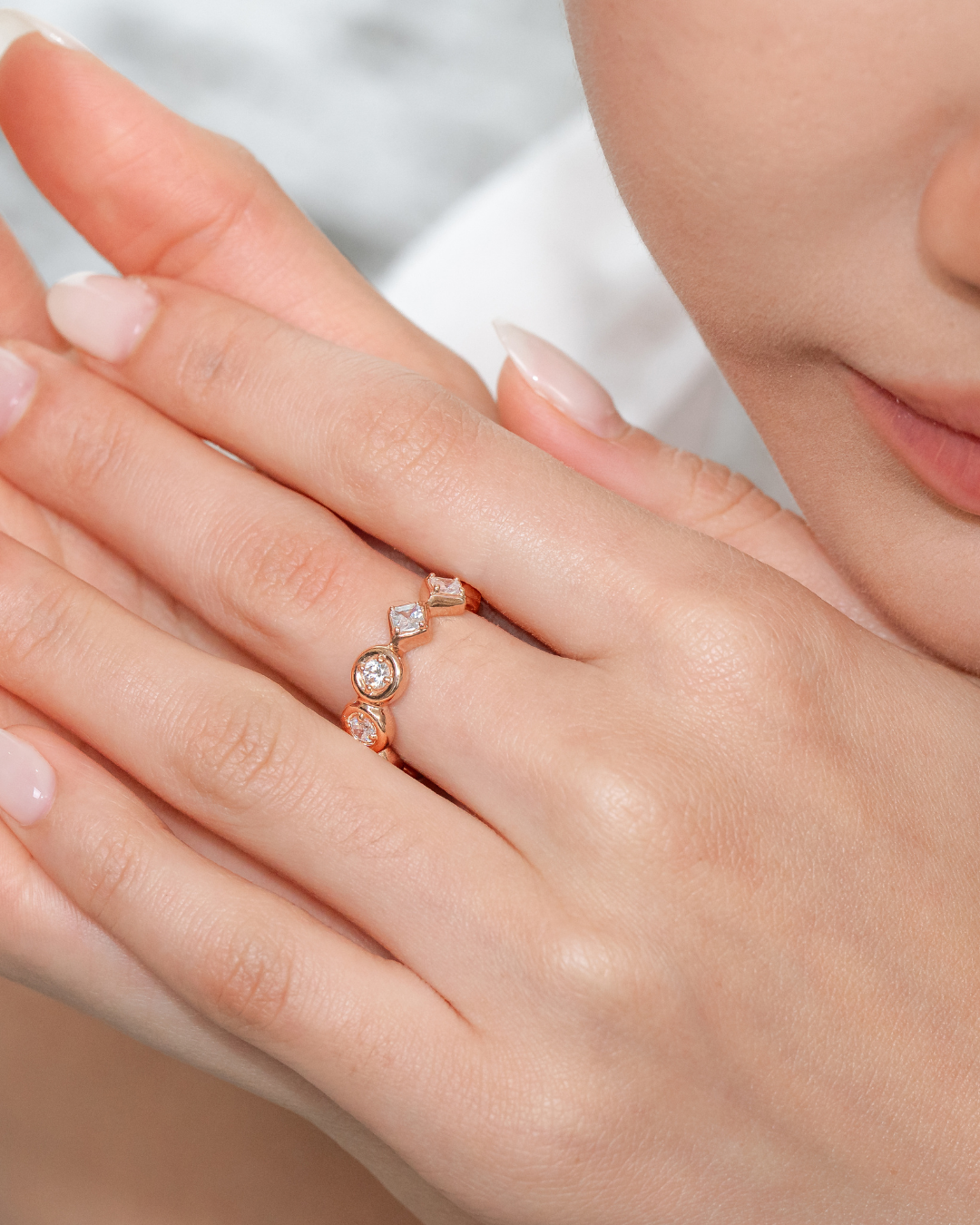 Glintz Modern Mauve Square Ring