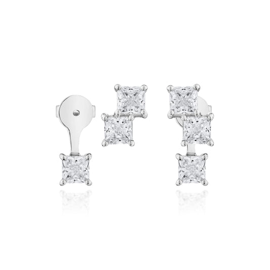 Glintz Geometric Grace Princess Cut Ear Climber