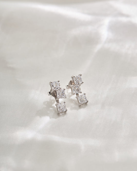 Glintz Geometric Grace Princess Cut Ear Climber