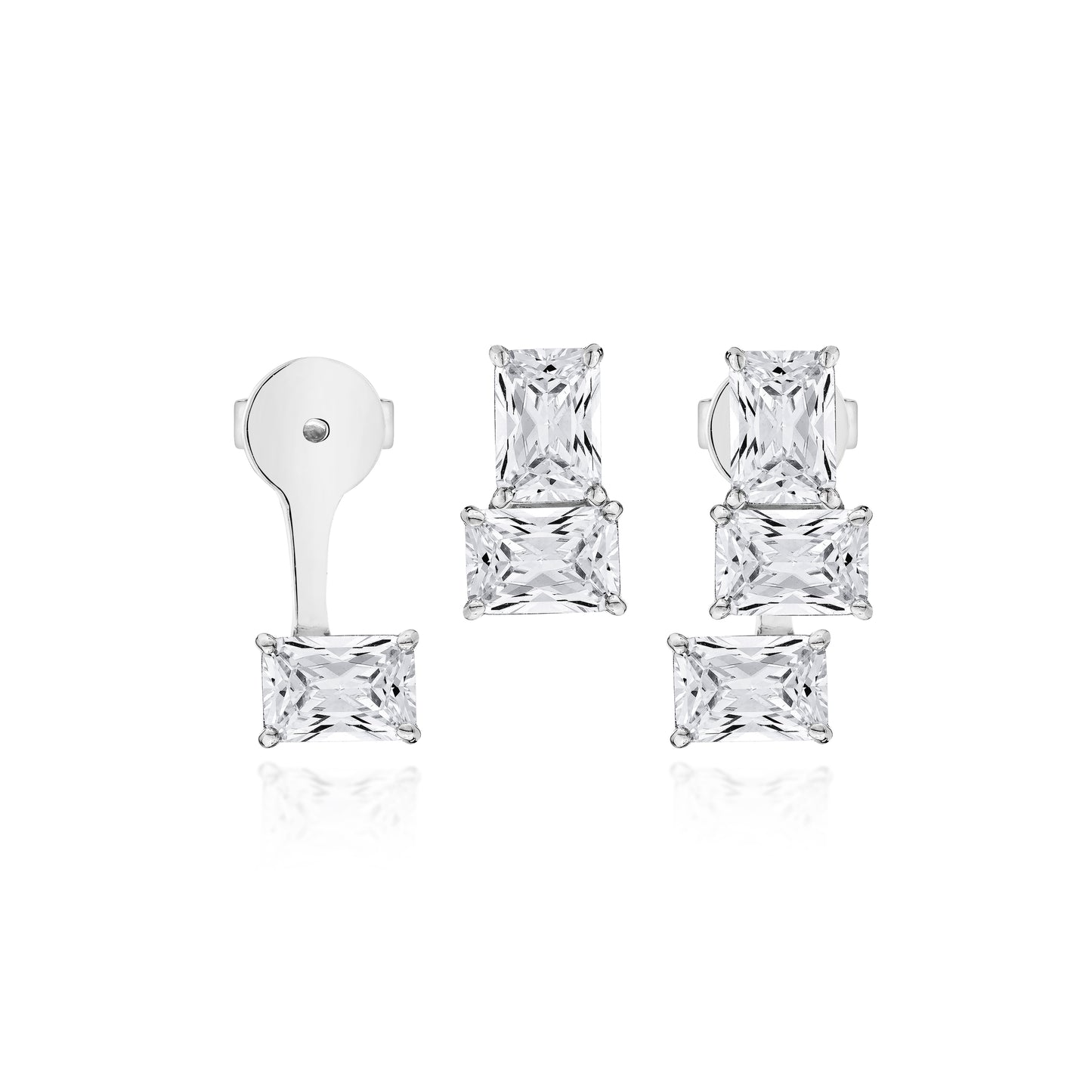 Glintz Geometric Grace Emerald Cut Ear Climber
